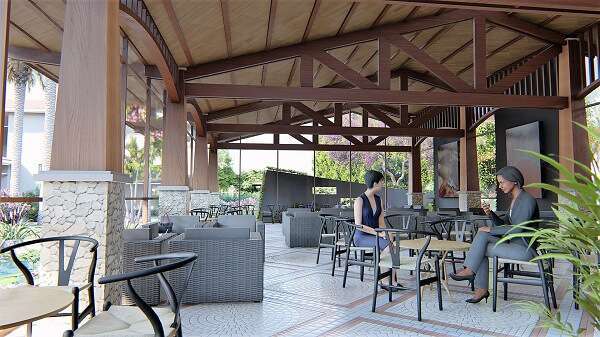Cafe ngoài trời không chỉ có khu vực ngoài trời mà còn có khu vực trong nhà để khách hàng lựa chọn chỗ ngồi thích hợp
